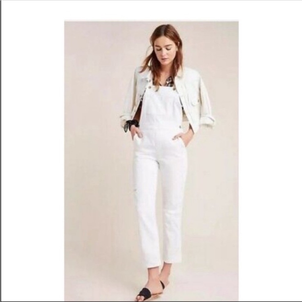 Pilcro and the Letterpress White(not a bright white) Overalls